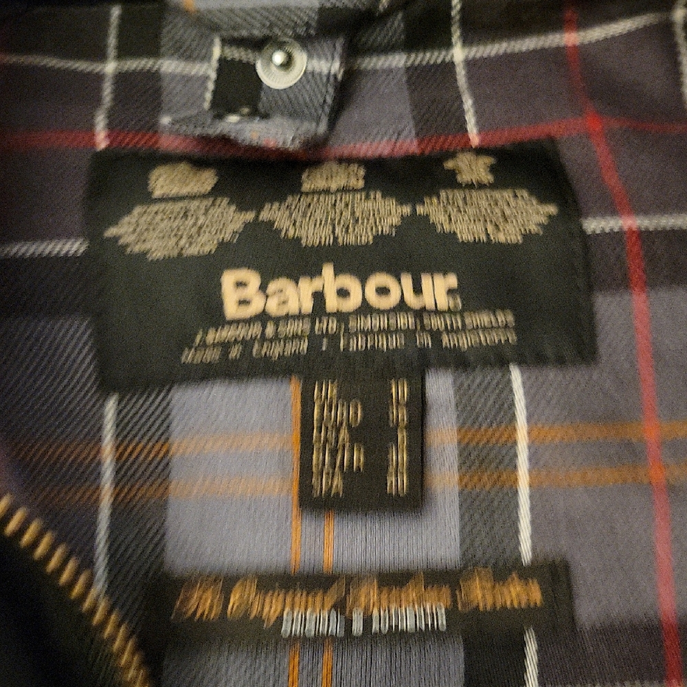 Classic Womens BARBOUR Beadnell Jacket Color Black With Blue Tartan